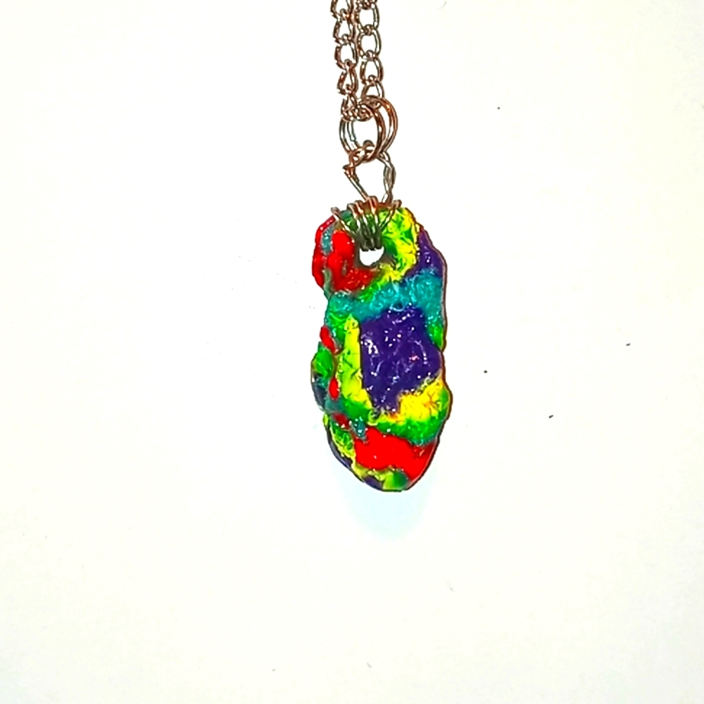 Polymer Clay Stone-Multicolored 02